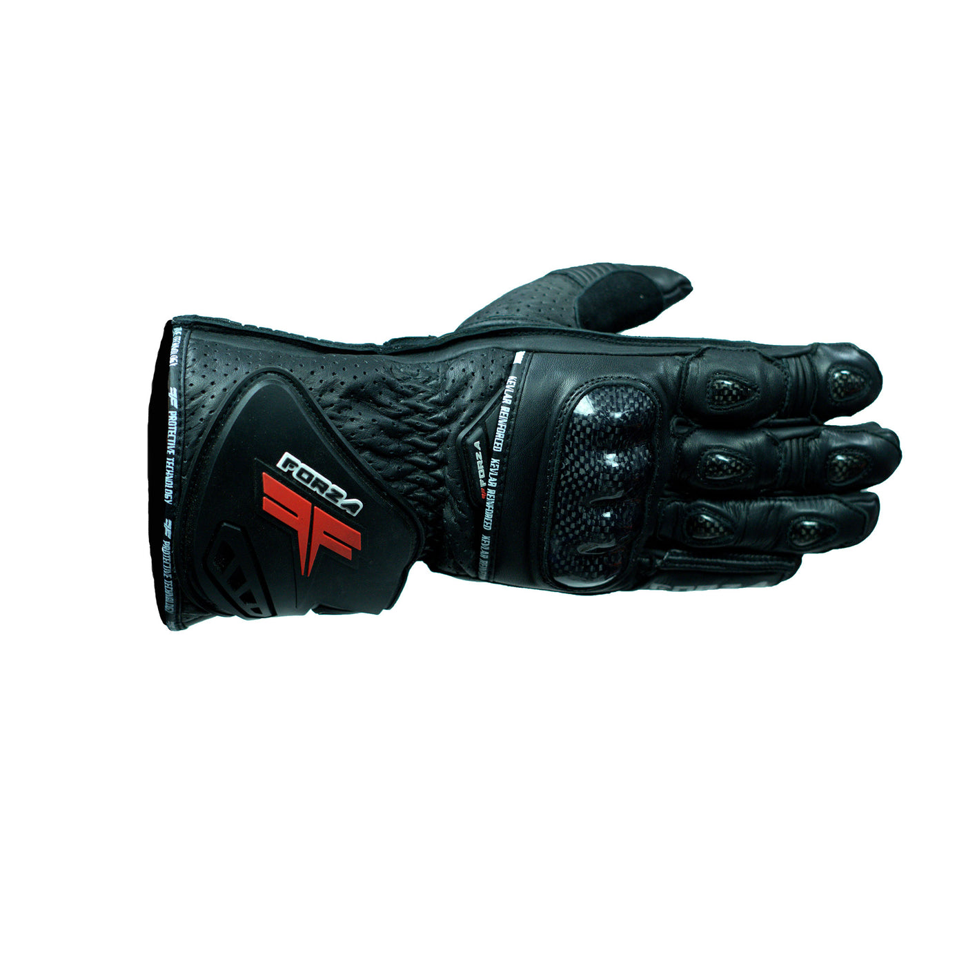 FORZA SR1 CARBON BLACK LEATHER GLOVES